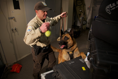 Law enforcement with K-9-2