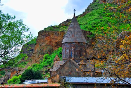 Monastery of Geghard in Armenia photo
