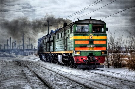 Train traffic smoke photo