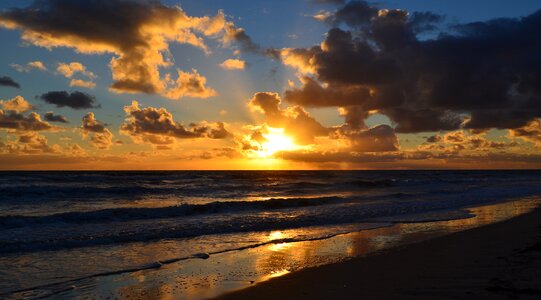 Beach coast dusk photo