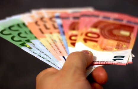 Hand banknote currency