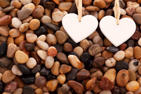 Pebble rock brown heart photo