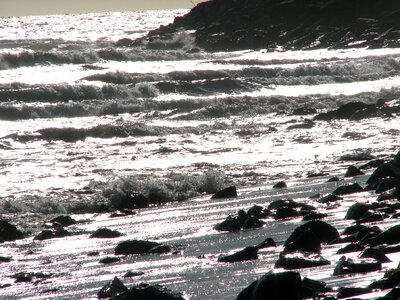 California beach rocks shore photo