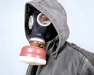 Man in gas mask