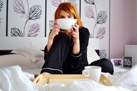 Woman Breakfast in Bed photo