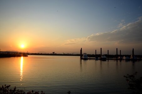 Lake by the river sky