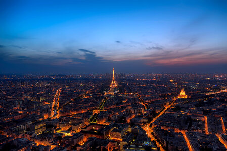 Aerial Paris Night photo