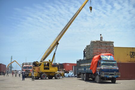 Truck transportation system maritime transport photo