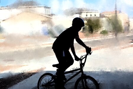Biking silhouette male photo