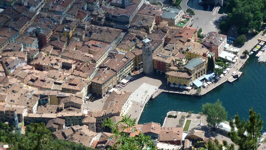 Aerial view city port photo