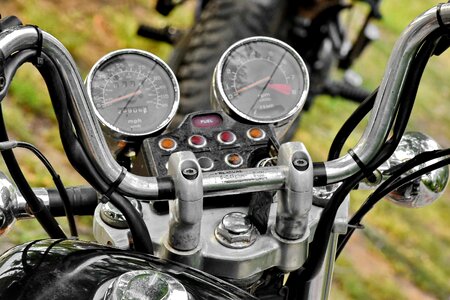 Chrome gauge motorcycle photo