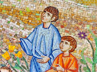 Children mosaic portrait photo