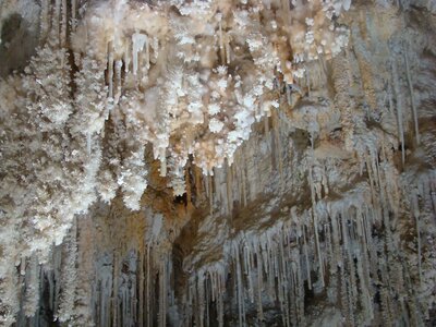 Cave stalactites stalagmites photo