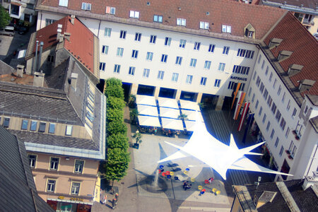 Town Hall aerial view in Villach, Austria photo