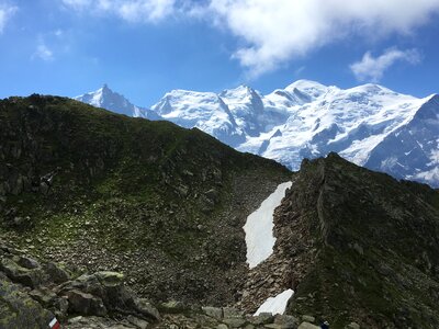 View of the Mont Blanc massif and Chamonix photo