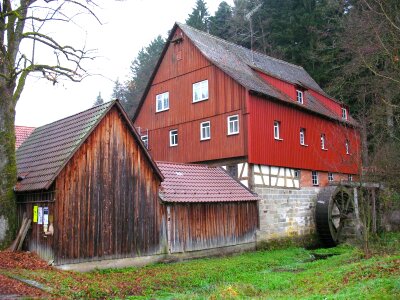 Rustic barn buildings photo
