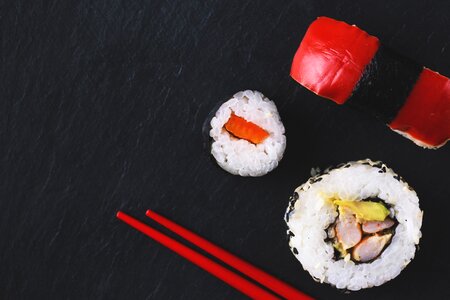 Sushi & Red Chopsticks