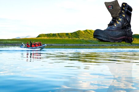Boat tour photomontage spitsbergen