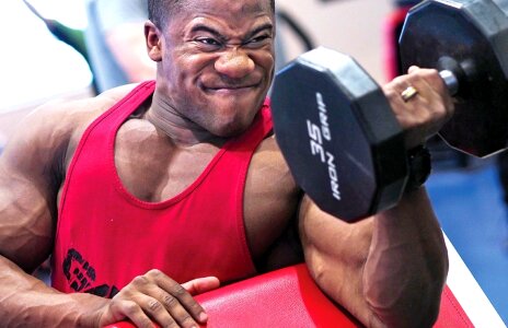 Handsome exercise face photo