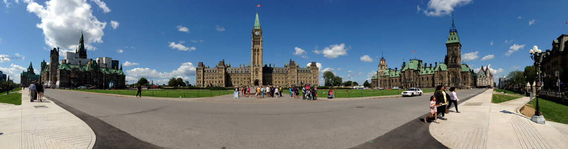 Panorama of Canadian Parliament in Ottawa, Ontario, Canada photo