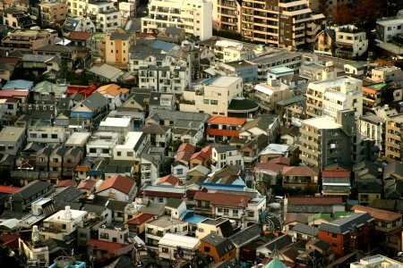 Colorful Home Rooftops From Above photo