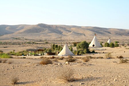 Indian tent in the desert photo