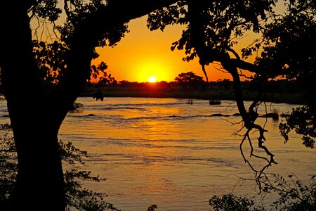 Sunset sun river photo