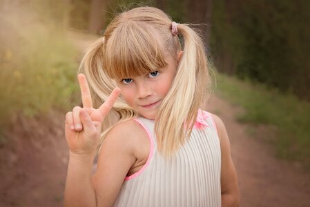 Girl blond braids