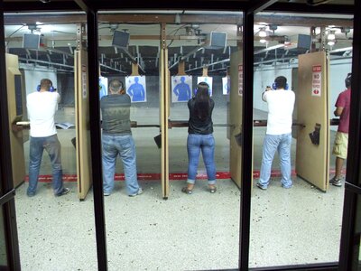 Male target shooting