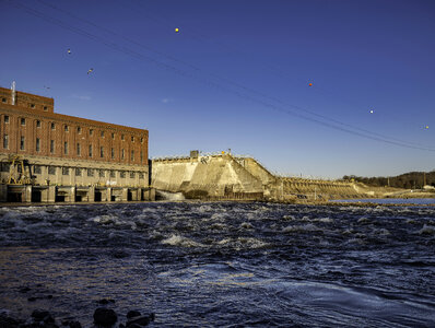 Full View of the Dam with the water of the River photo