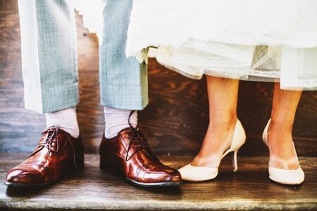 Foot shoe lace husband photo