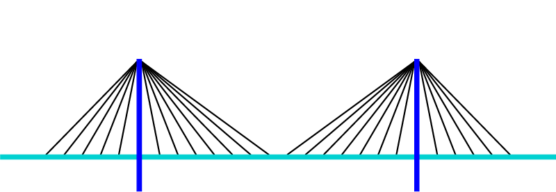 Fan-type cable-stayed bridge