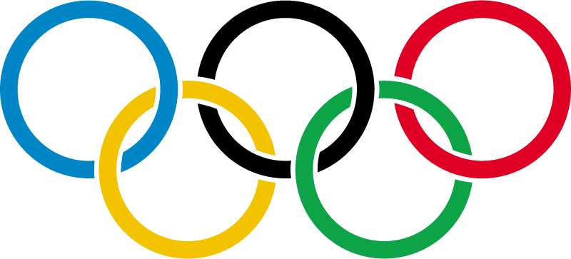 Olympic rings with transparent rims