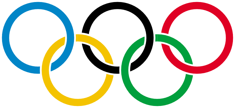 Olympic rings with white rims