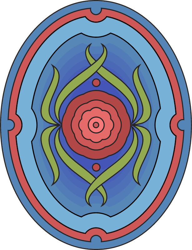 Geometric oval ornament pattern