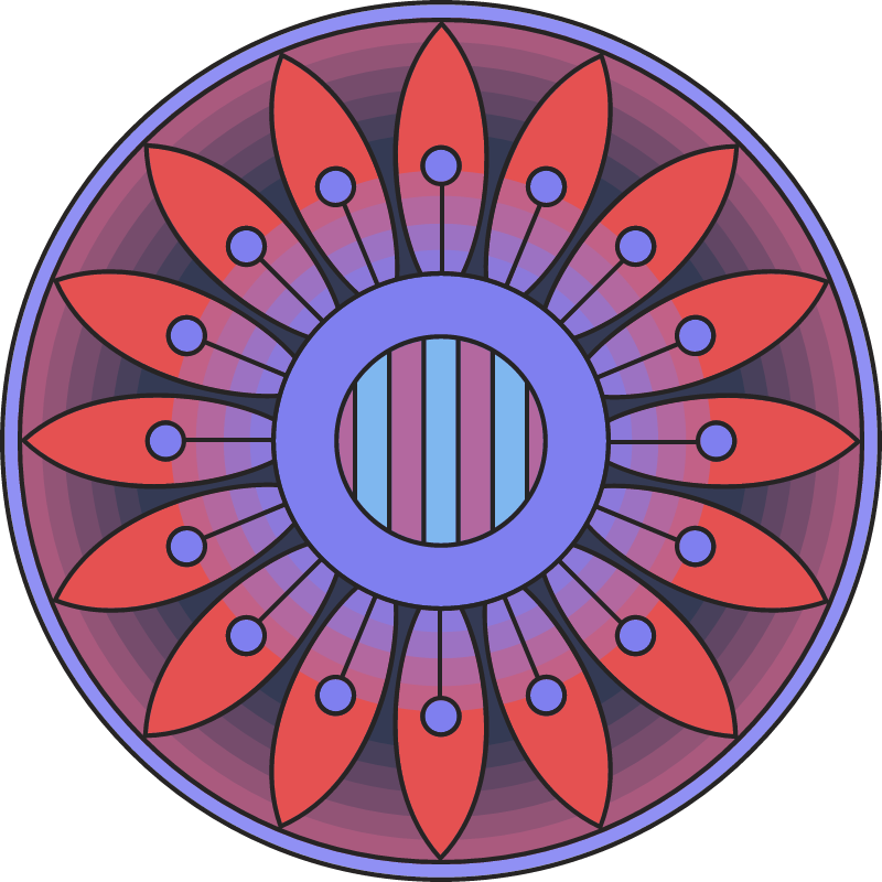 Geometric round ornament pattern
