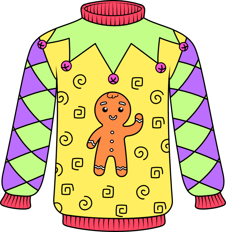  Сhristmas Ugly Sweater with Gingerbread