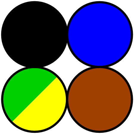 Cable black blue green-yellow brown