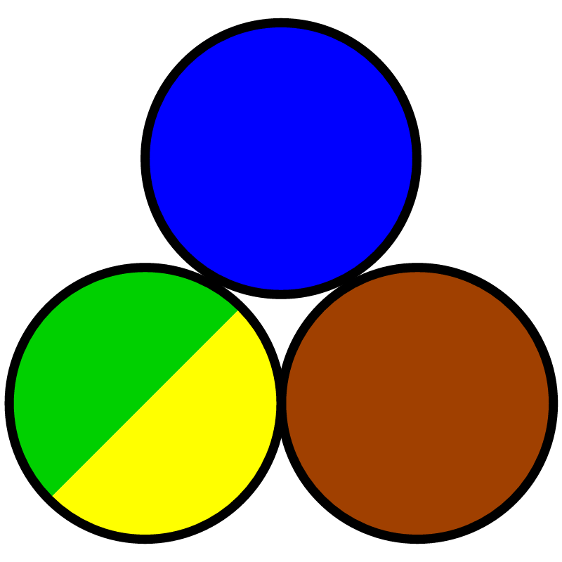 Cable blue green-yellow brown