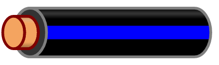 Black Wire with Blue Stripe