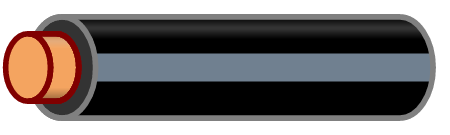 Black Wire with Gray Stripe