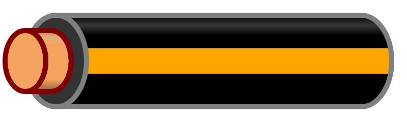 Black Wire with Orange Stripe