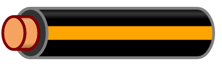 Black Wire with Orange Stripe
