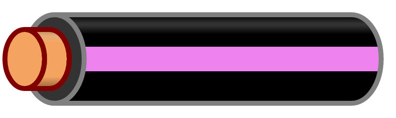 Black Wire with Violet Stripe