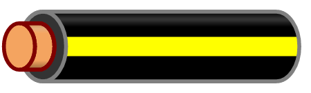 Black Wire with Yellow Stripe