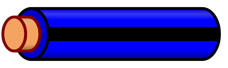 Blue Wire with Black Stripe