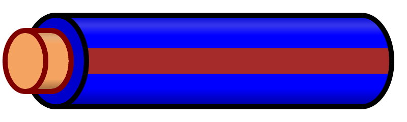 Blue Wire with Brown Stripe