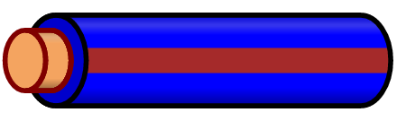 Blue Wire with Brown Stripe
