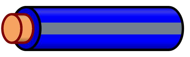 Blue Wire with Gray Stripe