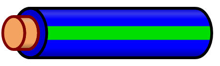 Blue Wire with Green Stripe
